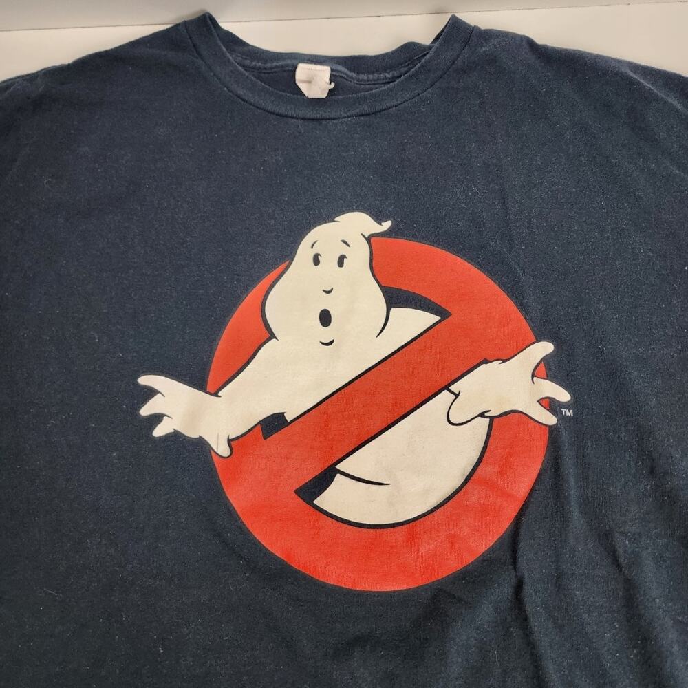 Ghostbusters Movie (Icon Ghost Logo) Black Short Sleeve Tee Shirt Men's Size XL